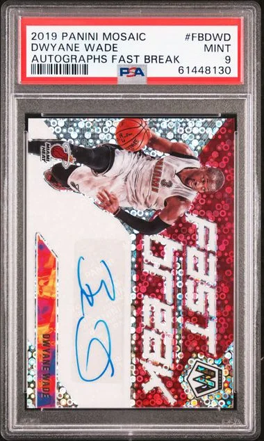 2019 Panini Mosaic Autographs Fast Break Fbdwd Dwyane Wade #no-number card image