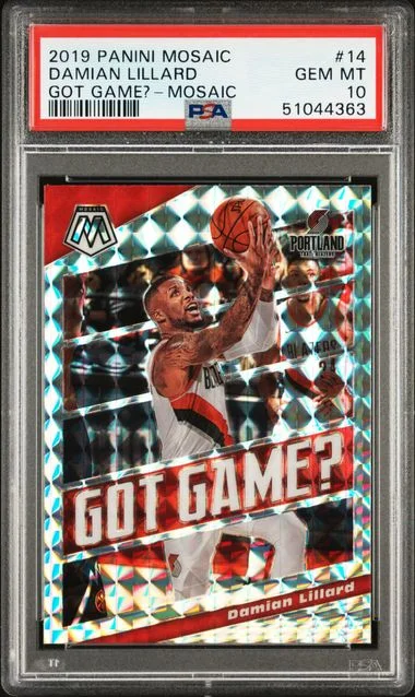 2019 Panini Mosaic Damian Lillard Got Game? Mosaic #14 card image