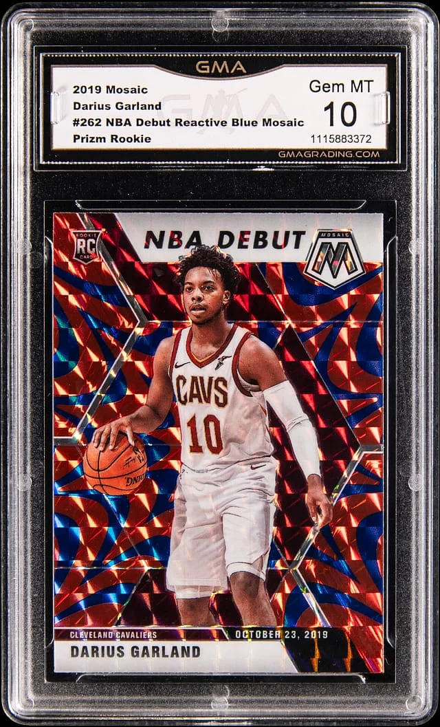 2019 Panini Mosaic Darius Garland - GMA NBA Debut Reactive Blue Mosaic #262 card image