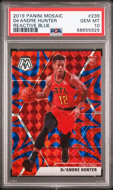 2019 Panini Mosaic De'Andre Hunter Reactive Blue #239 card image