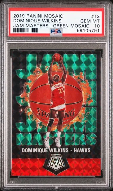 2019 Panini Mosaic Dominique Wilkins Jam Masters Green Mosaic #12 card image