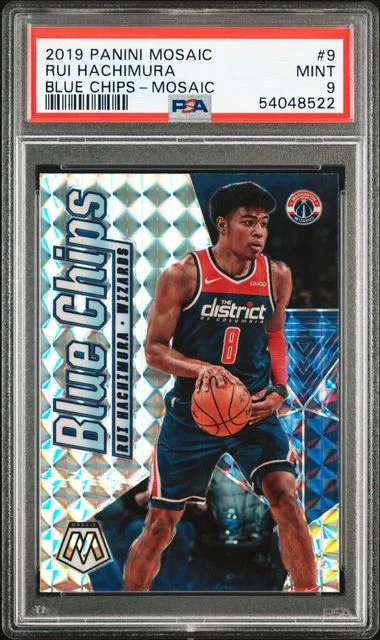 2019 Panini Mosaic Rui Hachimura Blue Chips #9 card image