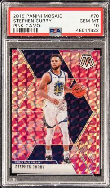 2019 Panini Mosaic Stephen Curry Gold Wave #70 card image