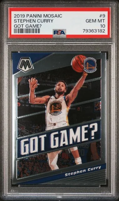 2019 Panini Mosaic Stephen Curry Got Game? #9 card image