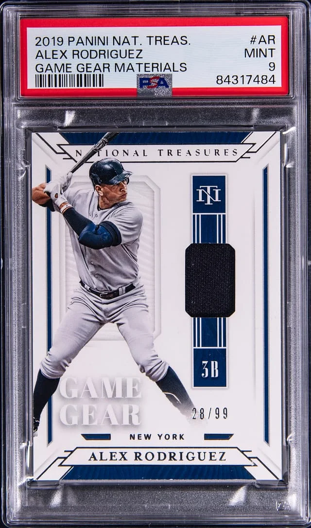 2019 Panini National Treasures Alex Rodriguez Game Gear Materials #GGM-AR card image