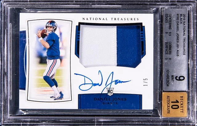 2019 Panini National Treasures Daniel Jones Black #162 card image