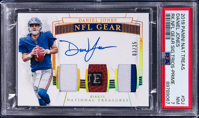 2019 Panini National Treasures Daniel Jones Materials Signatures 2021 Panini Black Box #RST-DJ card image