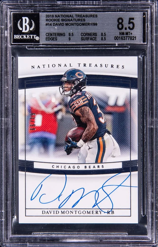2019 Panini National Treasures David Montgomery Signatures #14 card image