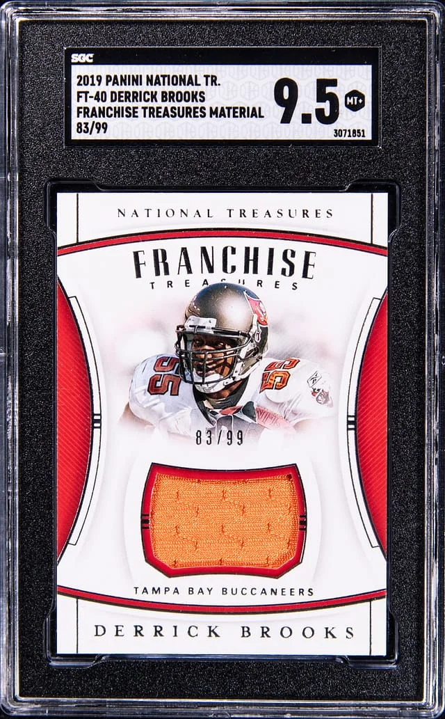 2019 Panini National Treasures Derrick Brooks Franchise Treasures Material #FT-40 card image
