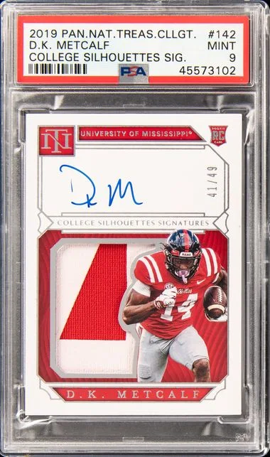 2019 Panini National Treasures D.K. Metcalf Collegiate College Silhouettes Signature #142 card image