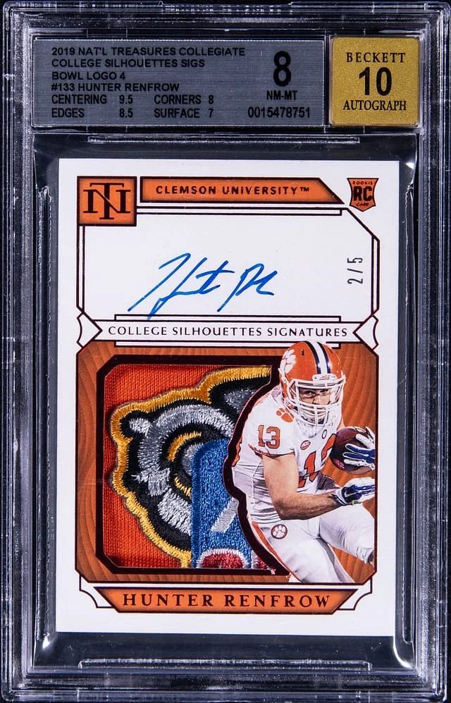 2019 Panini National Treasures Hunter Renfrow Collegiate Silhouettes Signatures Bowl Logo #133 card image