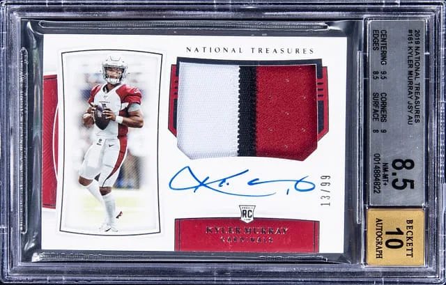 2019 Panini National Treasures Kyler Murray Horizontal Patch Autograph (RPA) #161 card image