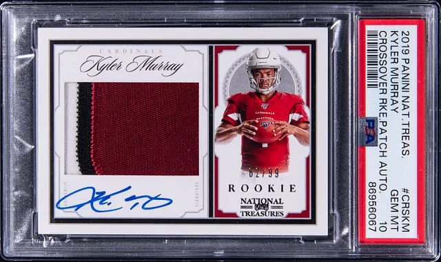 2019 Panini National Treasures Kyler Murray Crossover Patch Autograph #CRSKM card image