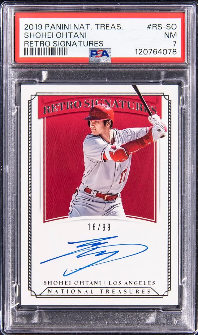 2019 Panini National Treasures Shohei Ohtani Retro Signatures #RS-SO card image