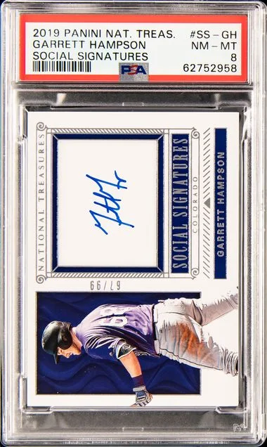 2019 Panini National Treasures Social Signatures Ss-Gh Garrett Hampson #no-number card image