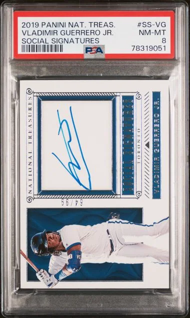 2019 Panini National Treasures Social Signatures Ss-Vg Vladimir Guerrero Jr. #no-number card image