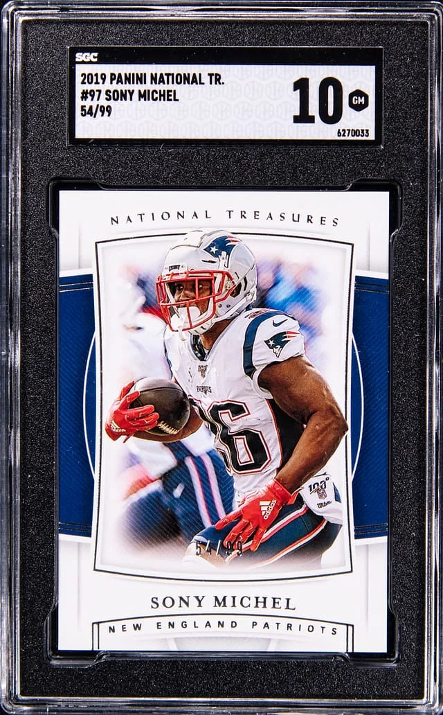 2019 Panini National Treasures Sonny Michel #97 card image