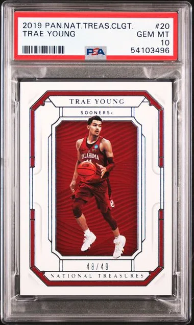 2019 Panini National Treasures Trae Young Collegiate #20 card image