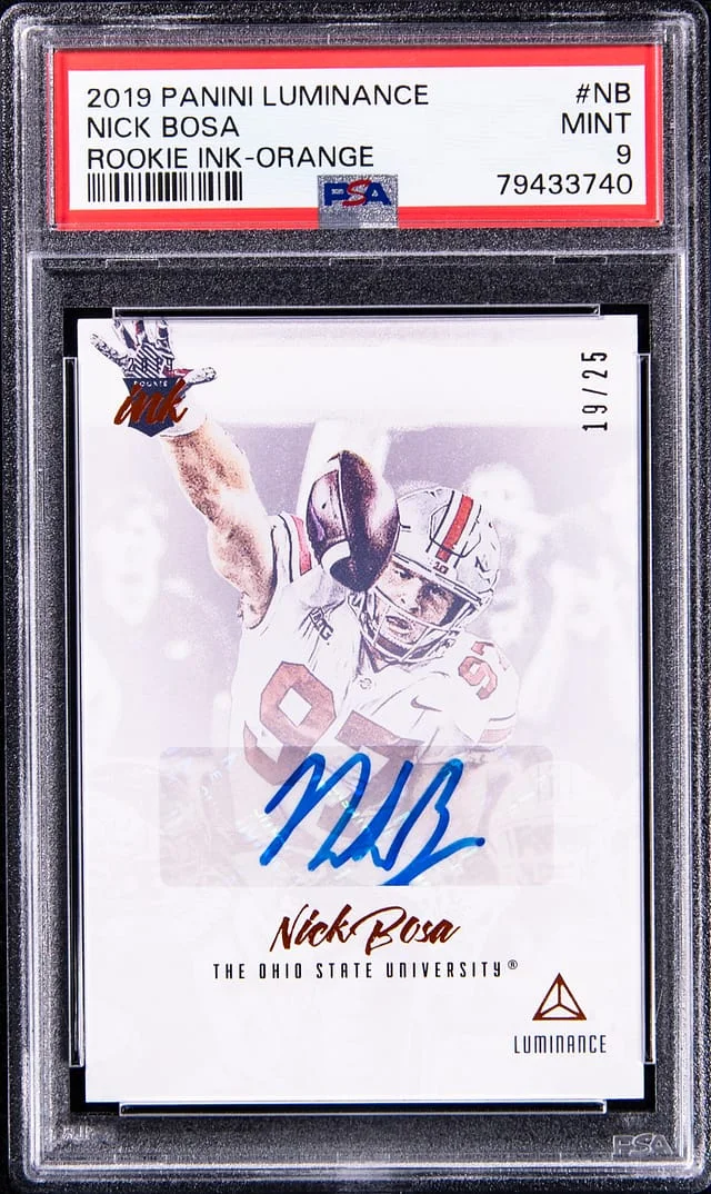 2019 Panini Nick Bosa Luminance Ink Orange #RI-NB card image