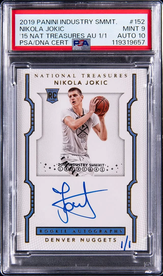 2019 Panini Nikola Jokic Industry Summit 2015-16 National Treasures Autograph #152 card image