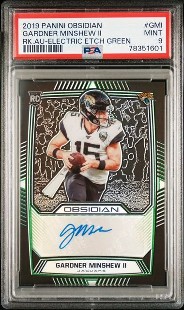 2019 Panini Obsidian Autos Electric Etch Green Gmi Gardner Minshew II #no-number card image
