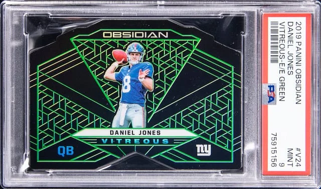 2019 Panini Obsidian Daniel Jones Vitreous Electric Etch Green #V-24 card image
