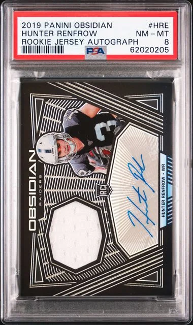 2019 Panini Obsidian Hunter Renfrow Jersey Autos #HRE card image