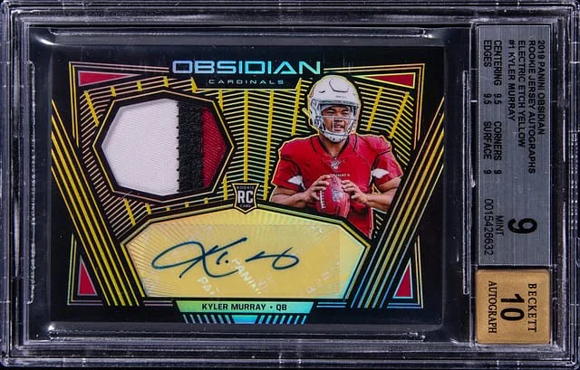 2019 Panini Obsidian Kyler Murray Jersey Autographs Electric Etch Yellow #1 card image
