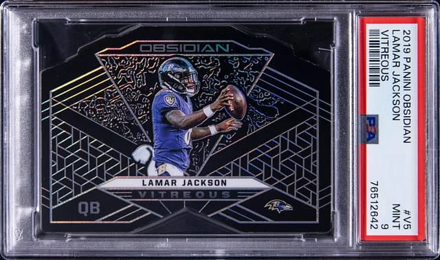 2019 Panini Obsidian Lamar Jackson Vitreous #V-5 card image