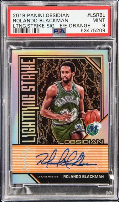 2019 Panini Obsidian Lightning Strike Signatures Electric Etch Orange Lsrbl Rolando Blackman #no-number card image