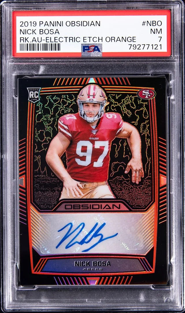 2019 Panini Obsidian Nick Bosa Autographs Electric Etch Orange #NBO card image