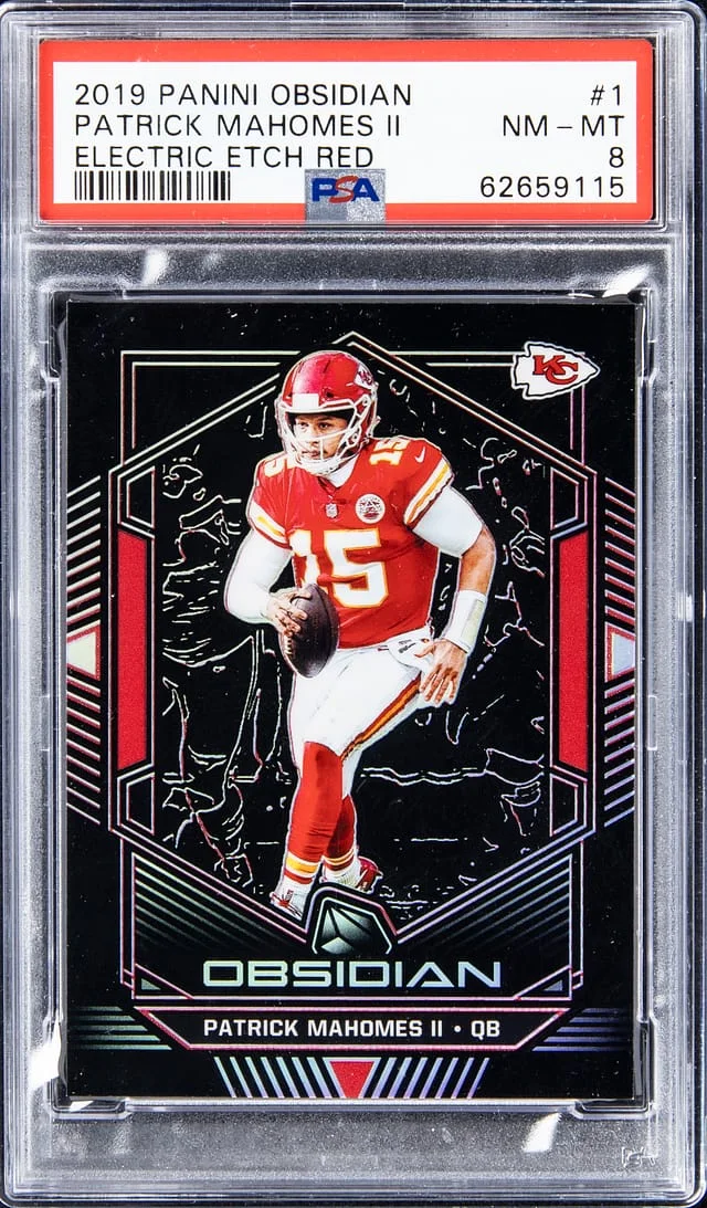 2019 Panini Obsidian Patrick Mahomes II Electric Etch Red #1 card image