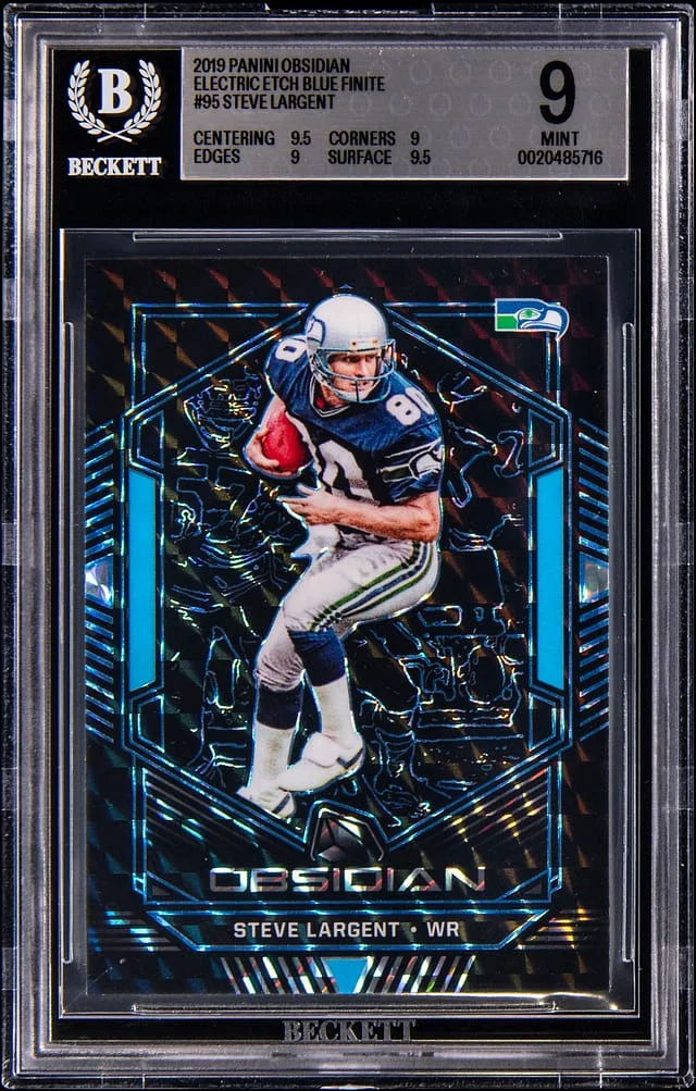 2019 Panini Obsidian Steve Largent Electric Etch Blue Finite #95 card image