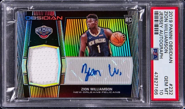 2019 Panini Obsidian Zion Williamson Jersey Autograph #232 card image