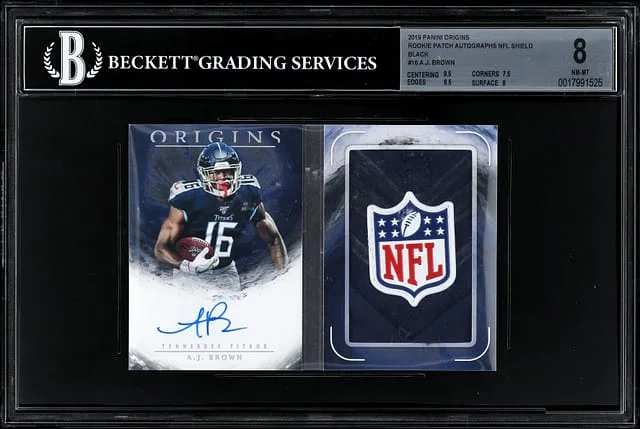 2019 Panini Origins A.J. Brown Patch Autograph (RPA) Black NFL Shield #BPA-AJ card image