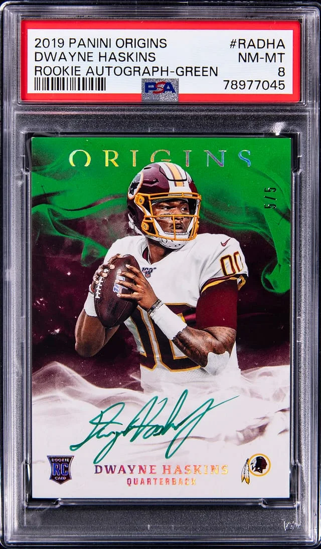 2019 Panini Origins Dwayne Haskins Autograph Green #RA-DHA card image