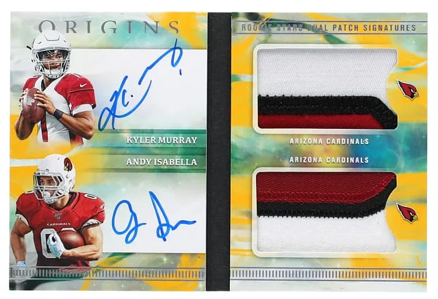 2019 Panini Origins Kyler Murray/Andy Isabella Dual #DPS-1 card image
