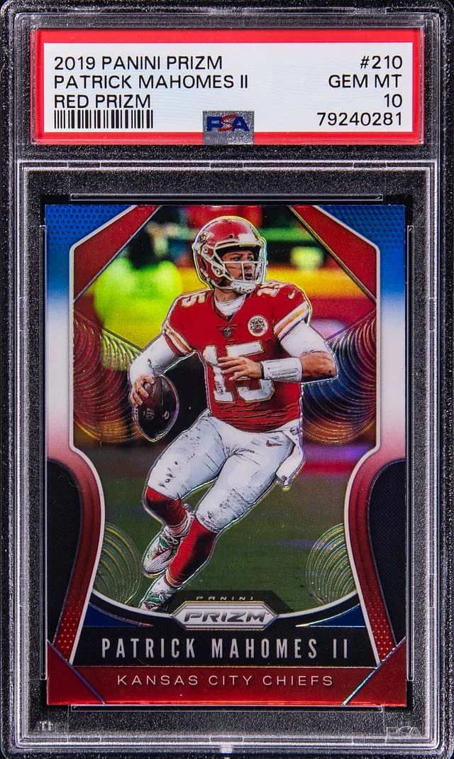 2019 Panini Patrick Mahomes II Red Prizm #210 card image