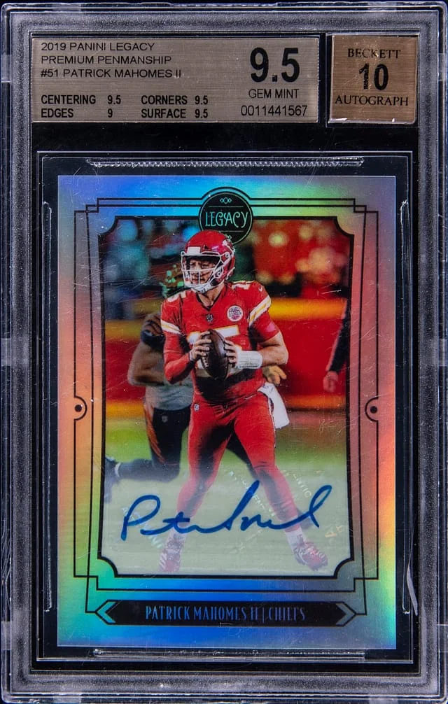 2019 Panini Patrick Mahomes II Legacy Premium Penmanship #51 card image
