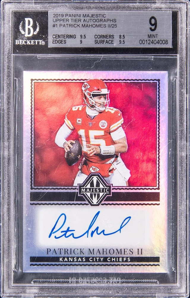 2019 Panini Patrick Mahomes II Majestic Upper Tier Autographs #UT-PM card image