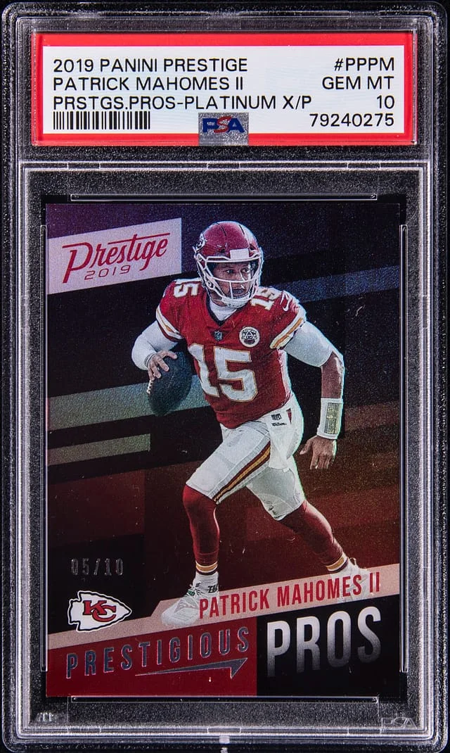2019 Panini Prestige Patrick Mahomes II Prestigious Pros Platinum Xtra Points #PP-PM card image