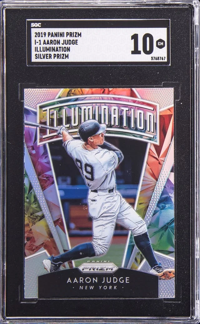 2019 Panini Prizm Aaron Judge Illumination Silver Prizm #I-1 card image