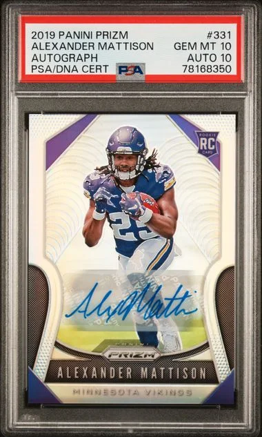 2019 Panini Prizm Alexander Mattison Autograph #331 card image