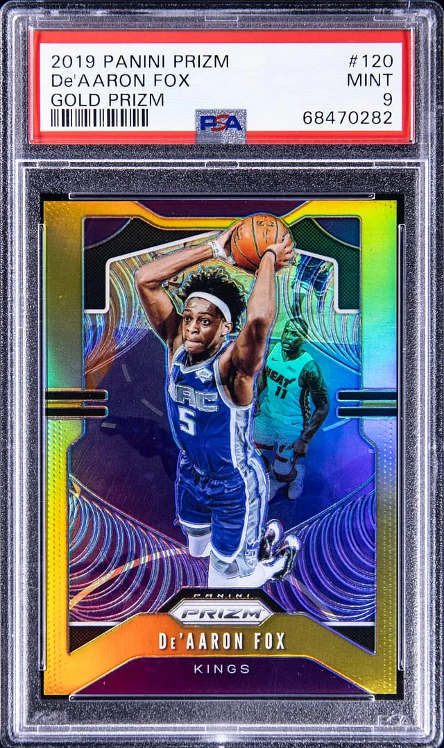 2019 Panini Prizm De'Aaron Fox Gold Prizm #120 card image