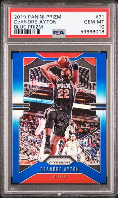 2019 Panini Prizm Deandre Ayton Blue Prizm #71 card image