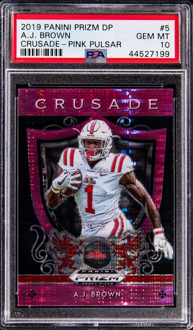 2019 Panini Prizm Draft Picks A.J. Brown Crusade Pink Pulsar #5 card image