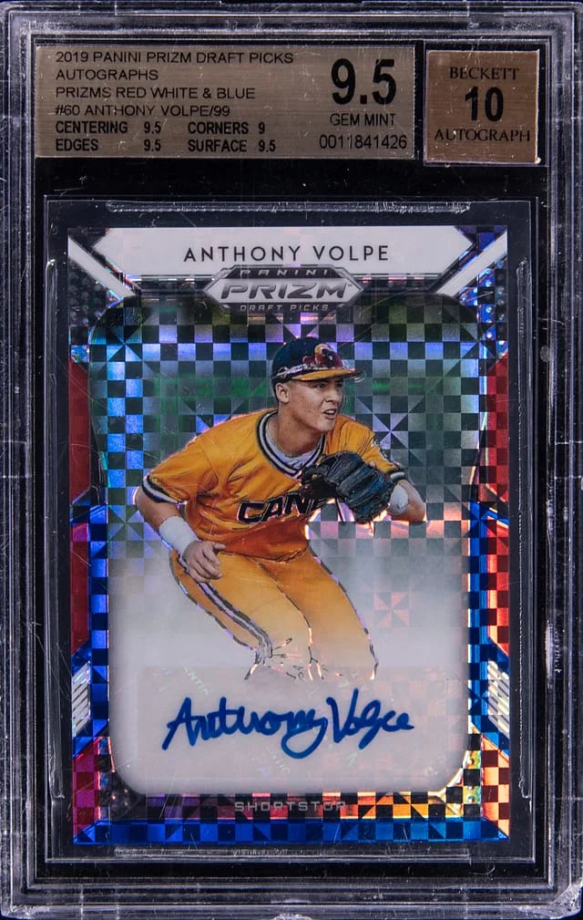 2019 Panini Prizm Draft Picks Anthony Volpe Autograph Mojo Prizm #60 card image