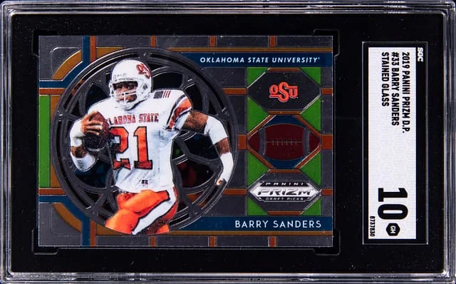 2019 Panini Prizm Draft Picks Barry Sanders Stained Glass #33 card image