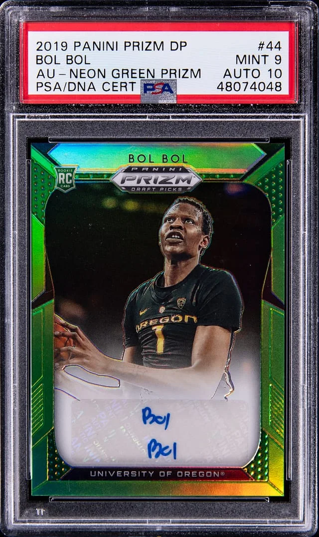 2019 Panini Prizm Draft Picks Bol Bol Autographs Neon Green Prizm #44 card image