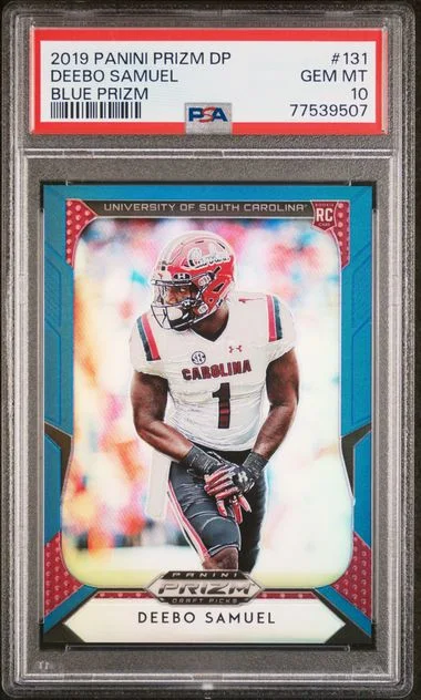 2019 Panini Prizm Draft Picks Deebo Samuel Blue Prizm #131 card image